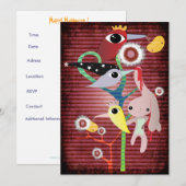 不気味な血のハロウィンテロ死んだウサギの招待状 招待状 (正面/裏面)