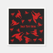 不気味な血の赤い猫のおもしろいハロウィーン スタンダードカクテルナプキン (正面)