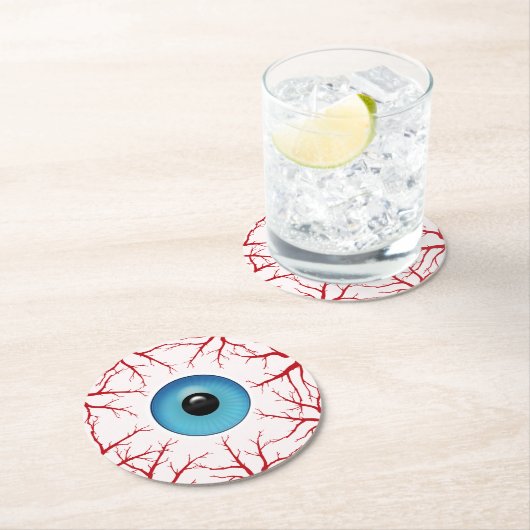 不気味な血球眼球 ラウンドペーパーコースター (インサイチュ)