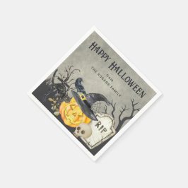 不気味な衣装とカクテルのハロウィン スタンダードカクテルナプキン