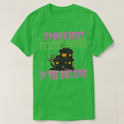 不気味な設備マネージャで建物ハロ Tシャツ (デザイン正面)