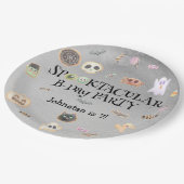 不気味な誕生日の子供のパーティー ペーパープレート (アングル)