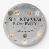 不気味な誕生日の子供のパーティー ペーパープレート (正面)