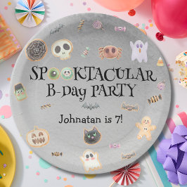 不気味な誕生日の子供のパーティー ペーパープレート