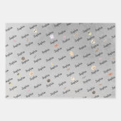 不気味な誕生日の子供のパーティー ラッピングペーパーシート (正面3)