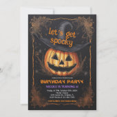 不気味な誕生日パーティー ハロウィン 招待状 (正面)