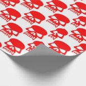 不気味な赤いドクロ ハロウィン ギフト ラッピングペーパー (角)