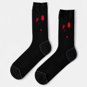 不気味な赤い血の黒いハロウィーン ソックス (左)
