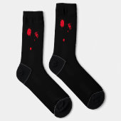 不気味な赤い血の黒いハロウィーン ソックス (右)