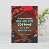 不気味な赤い風景の枝サンハロウィーン 招待状 (スタンド正面)