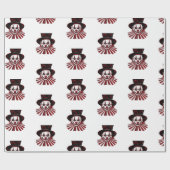 不気味な赤と黒のレトロヴィンテージサーカスピエロ ラッピングペーパー (フラット)