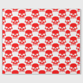 不気味な赤スカルスケルトンハロウィーンギフト ラッピングペーパー (フラット)