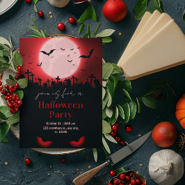 不気味な邪悪な目の墓地とこうもりの例証 招待状