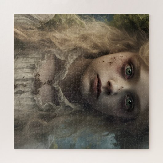 不気味な金髪の子完全に死んでいなどもビクトリアンのポートレート ジグソーパズル (横)