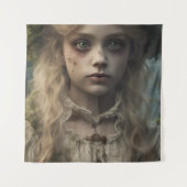 不気味な金髪の子完全に死んでいなどもビクトリアンのポートレート タペストリー (正面)