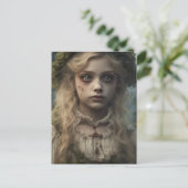 不気味な金髪の子完全に死んでいなどもビクトリアンのポートレート ポストカード (スタンド正面)