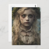 不気味な金髪の子完全に死んでいなどもビクトリアンのポートレート ポストカード (正面/裏面)