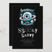不気味な銀河系モダンミニマリストハロウィーン 招待状 (正面/裏面)