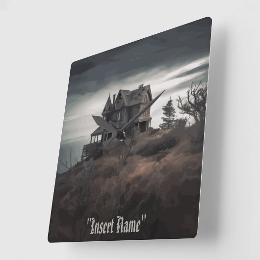 不気味な隔離 スクエア壁時計 (傾斜)