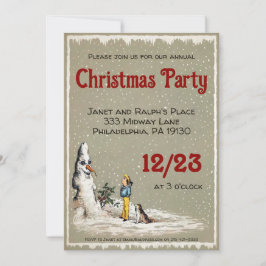 不気味な雪だるまクリスマスパーティーカスタマイズ 招待状