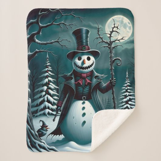 不気味な雪だるま シェルパブランケット (正面)