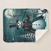 不気味な雪だるま シェルパブランケット (正面(横))