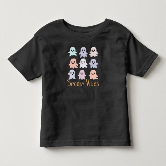 不気味な雰囲気の子供用ハロウィン トドラーTシャツ (正面)