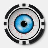 不気味な青い眼球 ポーカーチップ (正面)