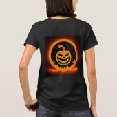 不気味な顔を持つハロウィンジャック – O' – ランタン Tシャツ (裏面)