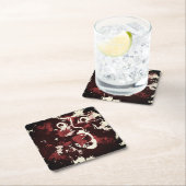 不気味な顔ネックタイ スクエアペーパーコースター (インサイチュ)