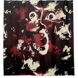 不気味な顔 シャワーカーテン