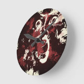 不気味な顔 ラウンド壁時計 (傾斜)