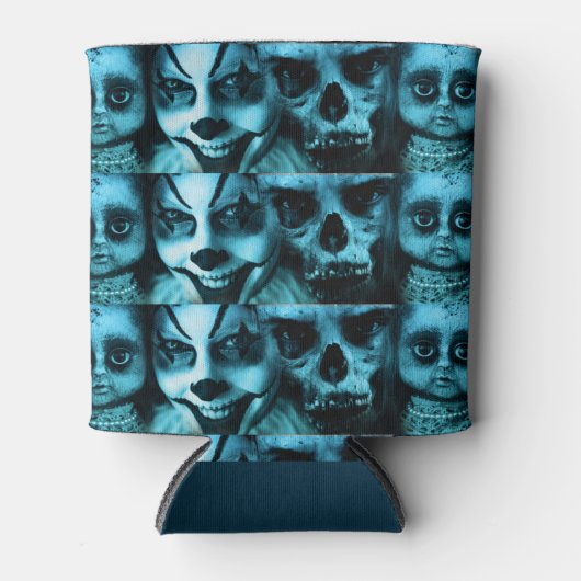 不気味な顔 缶クーラー (正面)