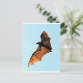 不気味な飛んでいるハロウィーンフォックス(フルーツこうもり) ポストカード (スタンド正面)