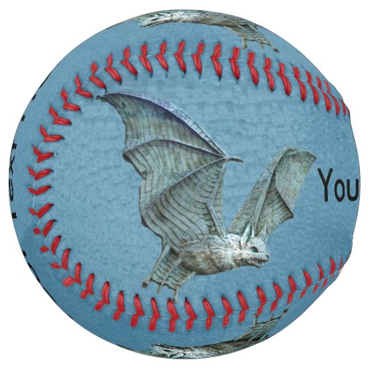 不気味な飛行3次元ルックブルーコウモリ ソフトボール (正面左)