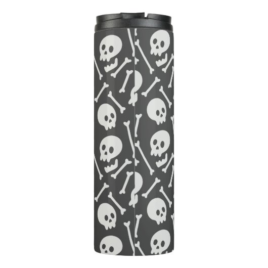不気味な骨のスカルと骨 タンブラー (裏面)