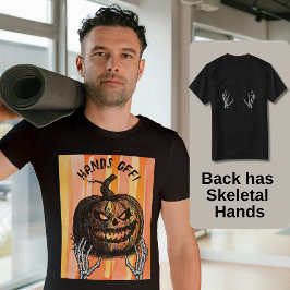 不気味な骸骨の手と不穏なジャック・オ・ランタン Tシャツ