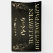 不気味な髪のスカルハロウィーン誕生日パーティーウェルカム 横断幕 (縦)