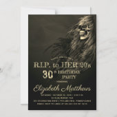 不気味な髪のスカルRIP to Her 20s Birthday Party マグネット招待状 (正面)