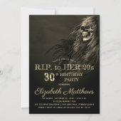 不気味な髪のスカルRIP to Her 20s Birthday Party 招待状 (正面)