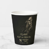 不気味な髪のスカルRIP to Her 20s Birthday Party 紙コップ (正面)