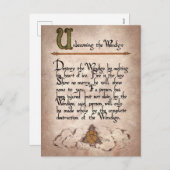 不気味な魔女がハロウィーンを綴る シーズンポストカード (正面/裏面)