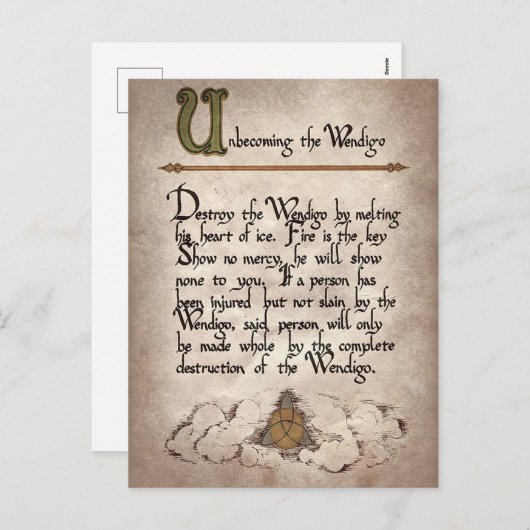 不気味な魔女がハロウィーンを綴る シーズンポストカード (正面/裏面)