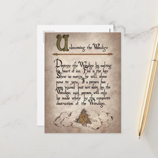 不気味な魔女がハロウィーンを綴る シーズンポストカード (正面/裏面インサイチュ)