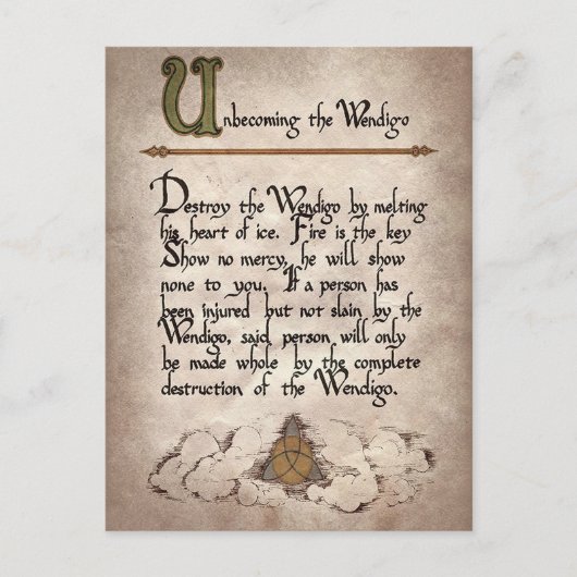 不気味な魔女がハロウィーンを綴る シーズンポストカード (正面)