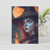 不気味な魔女と満月のハロウィンパーティー 招待状 (スタンド正面)