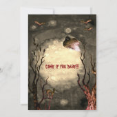 不気味な魔女のカボチャ ハロウィンパーティー  招待状 (裏面)