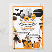 不気味な魔女のスペクタキュラーなハロウィンパーティー　ティーンズ 招待状 (正面)