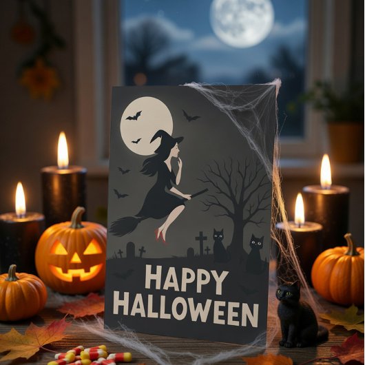 不気味な魔女のハロウィン グリーティング カード