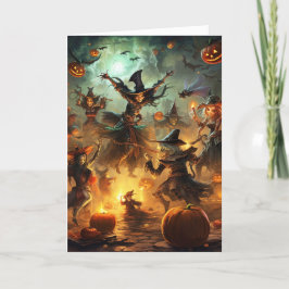 不気味な魔女のハロウィン シーズンカード